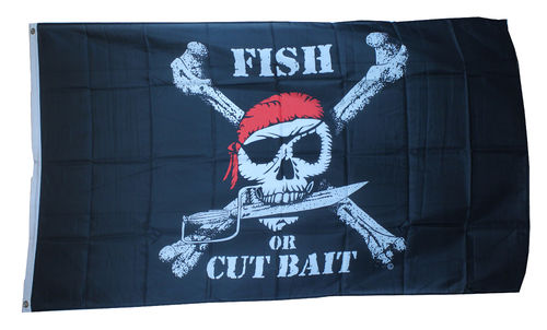 Pirat Fish or Cut Bait Flagge 90*150 cm