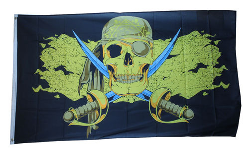 Pirat Gold Flagge 90*150 cm
