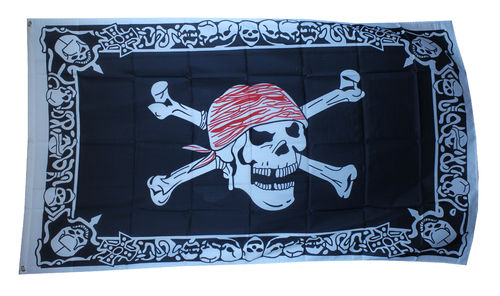 Pirat with Trimming Flagge 90*150 cm
